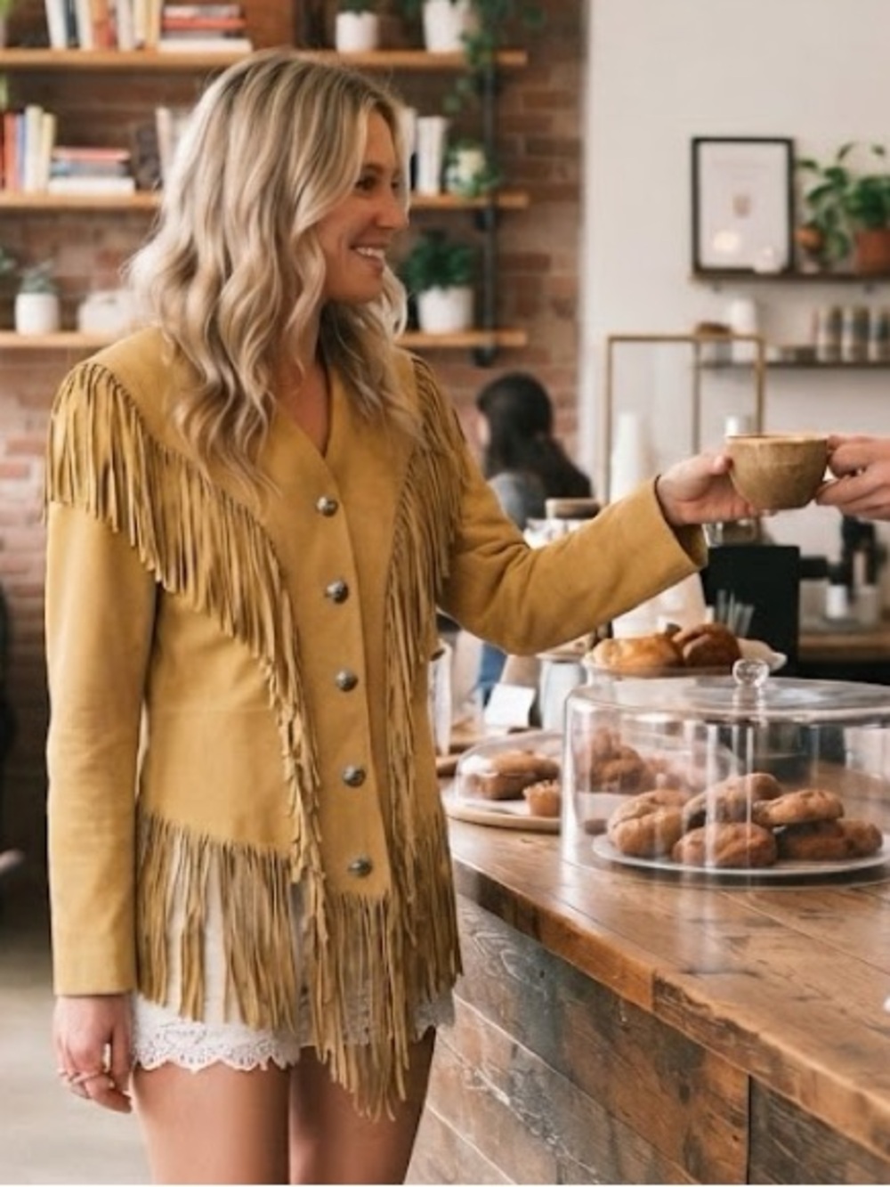 Cripple Creek Mustard Suede Western Fringe Jacket S
